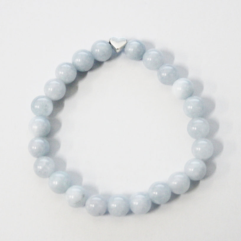 Aquamarine Heart Bracelet