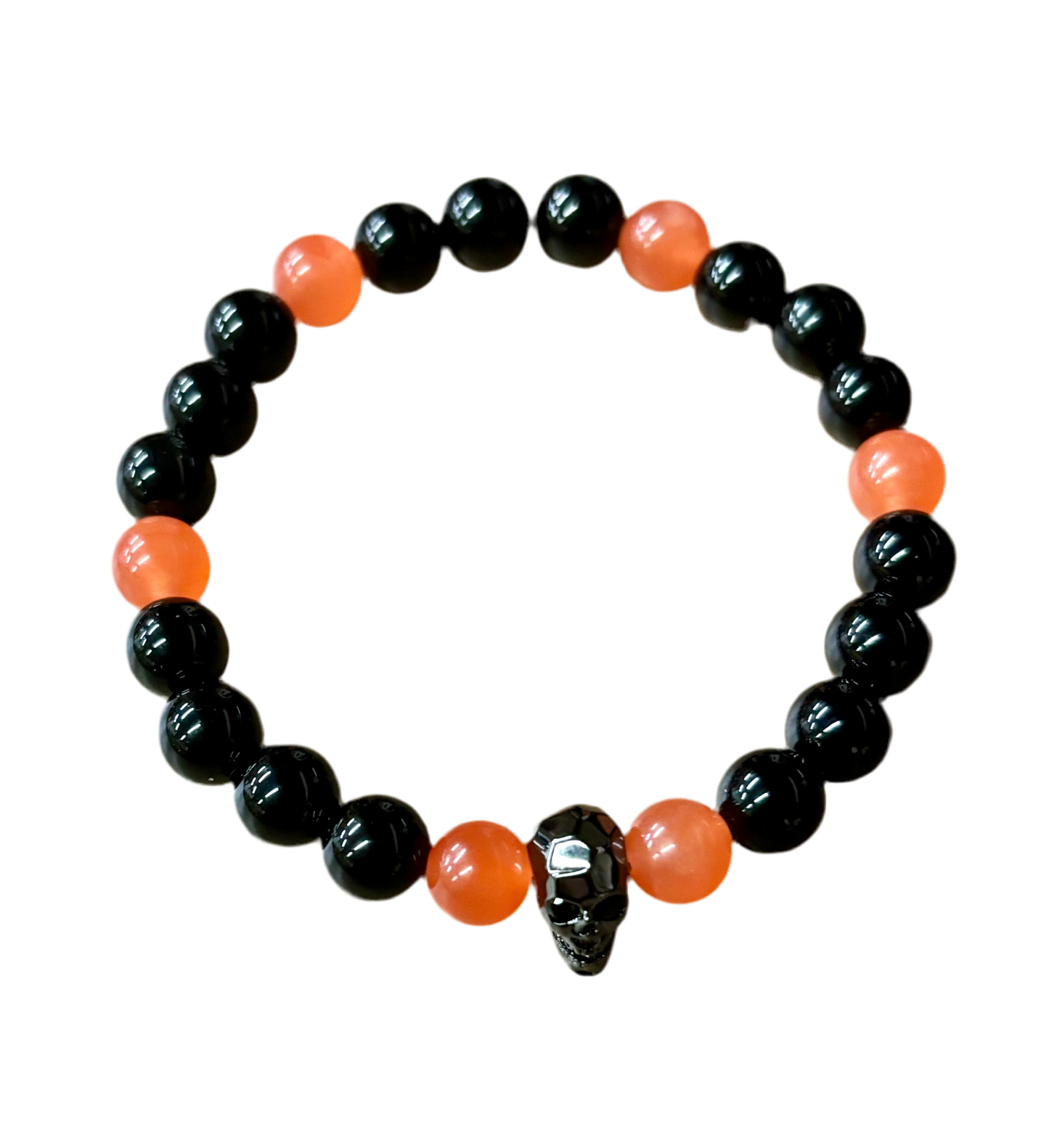 Handmade Gemstone Bracelet - Halloween Skull