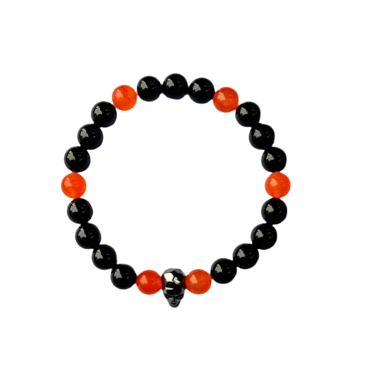 Handmade Gemstone Bracelet - Halloween Skull