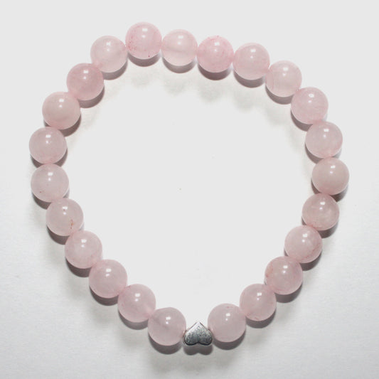 Rose Quartz Heart Bracelet