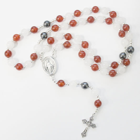 Carnelian & White Rosary
