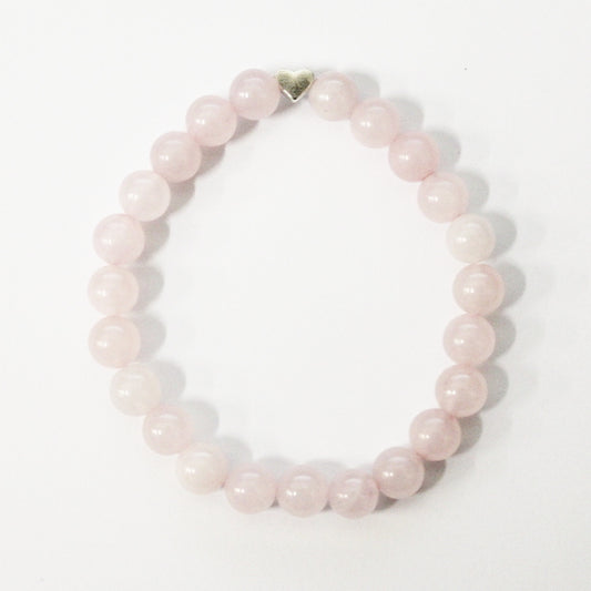 Rose Quartz Heart Bracelet