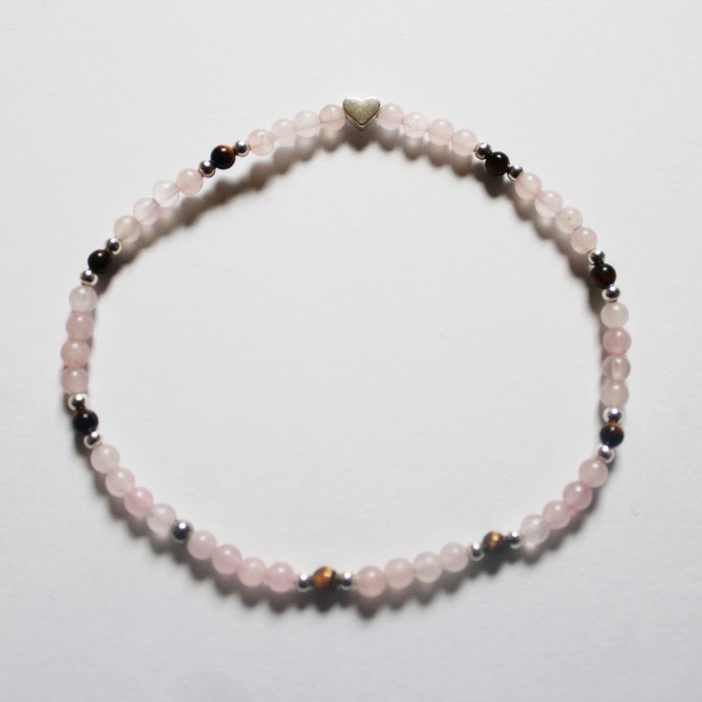 Rose Quartz Heart Anklet