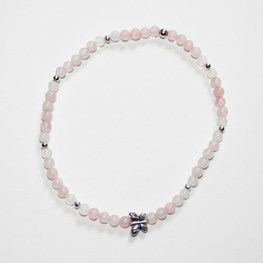 Rose Quartz Butterfly Anklet