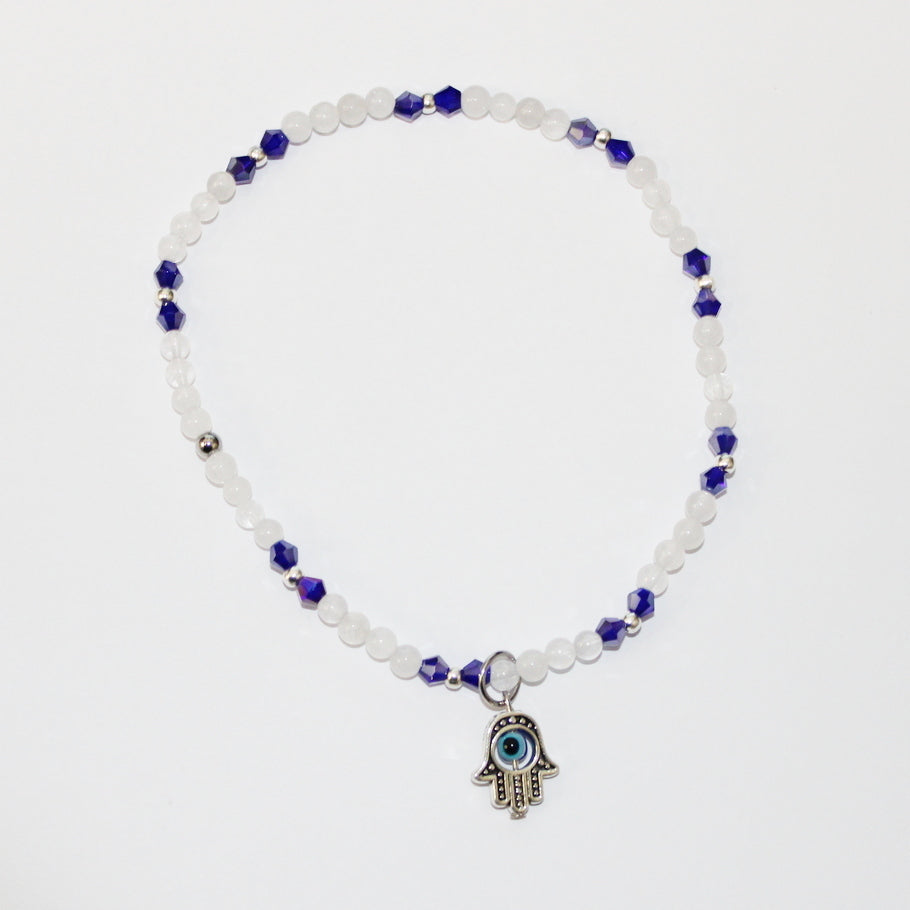 Blue Crystal Evil Eye Anklet