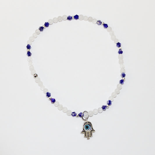 Blue Crystal Evil Eye Anklet